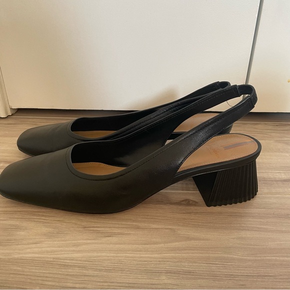 Sam Edelman Toren Black Squaretoe Slingback Block Heel - Picture 3 of 4